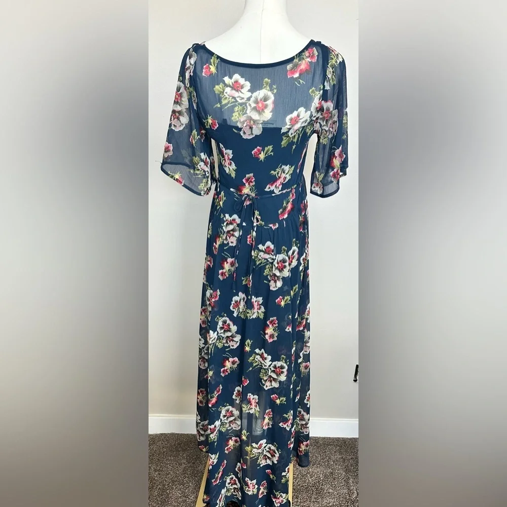 Abercrombie & Fitch Navy Floral Benni Maxi Dress - XS - GUC